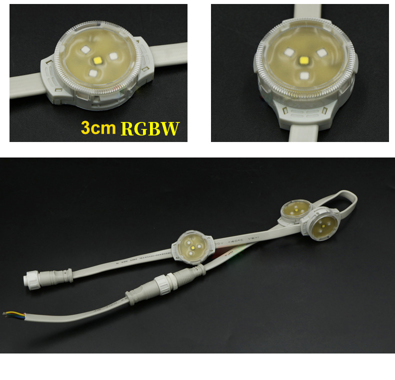 DC12/24V Diameter 3/4/5cm 5050SMD DMX512 Addressable RGB/RGBW Pixel Module Full-color Outside-control Running Horse Lamp Water Gradient Chase Door Head Outdoor Waterproof IP67 Programmable Digital LED Point Light Pixel Light-10 lights for sale
